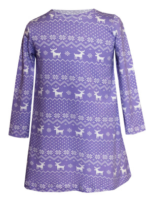 Платье "Зимний узор" - Размер 104 - Цвет фиолетовый - Картинка #3